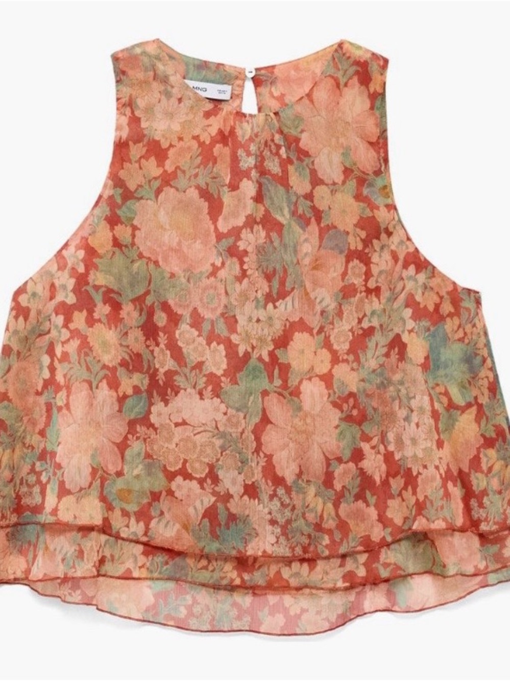 Mango Floral Sleeveless Top (Size 6) NWT